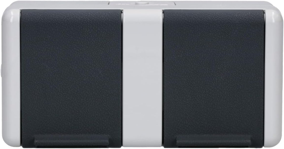 Jung 8220-1W Schuko-Steckdose 2-fach, Schwarz, Weiss