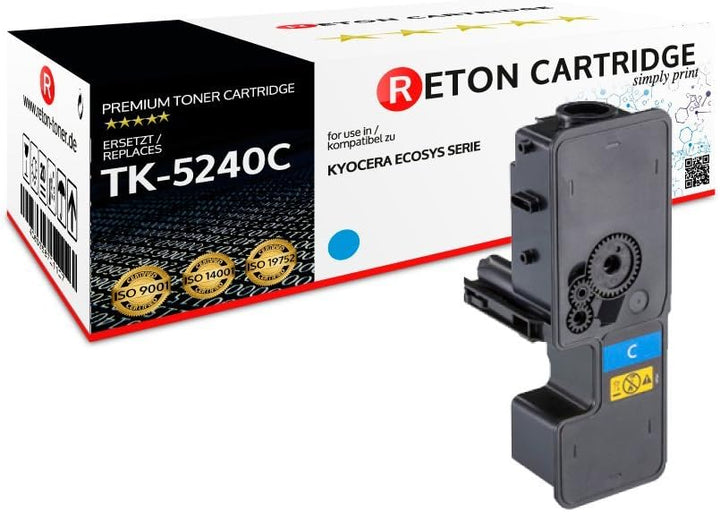 5 Original Reton Toner | 50% höhere Druckleistung | kompatibel zu Kyocera TK-5240 für Kyocera ECOSYS
