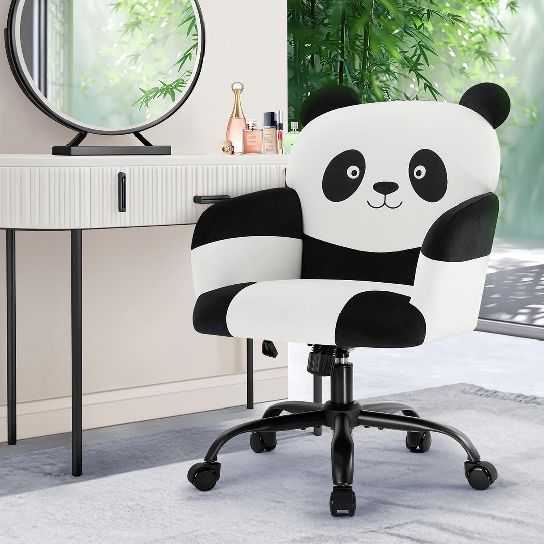 IWMH Bürostuhl,Ergonomisch Homeoffice Stuhl mit breiter Sitzfläche,Schreibtischstuhl mit Panda-Muste