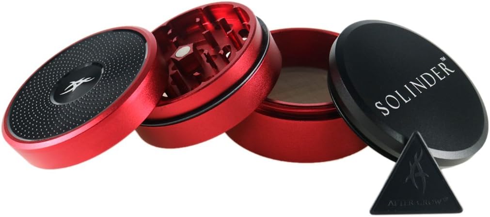 62 mm solinder Kräutermühle 4 Teilen von nach Grow 62 mm rot, Rot