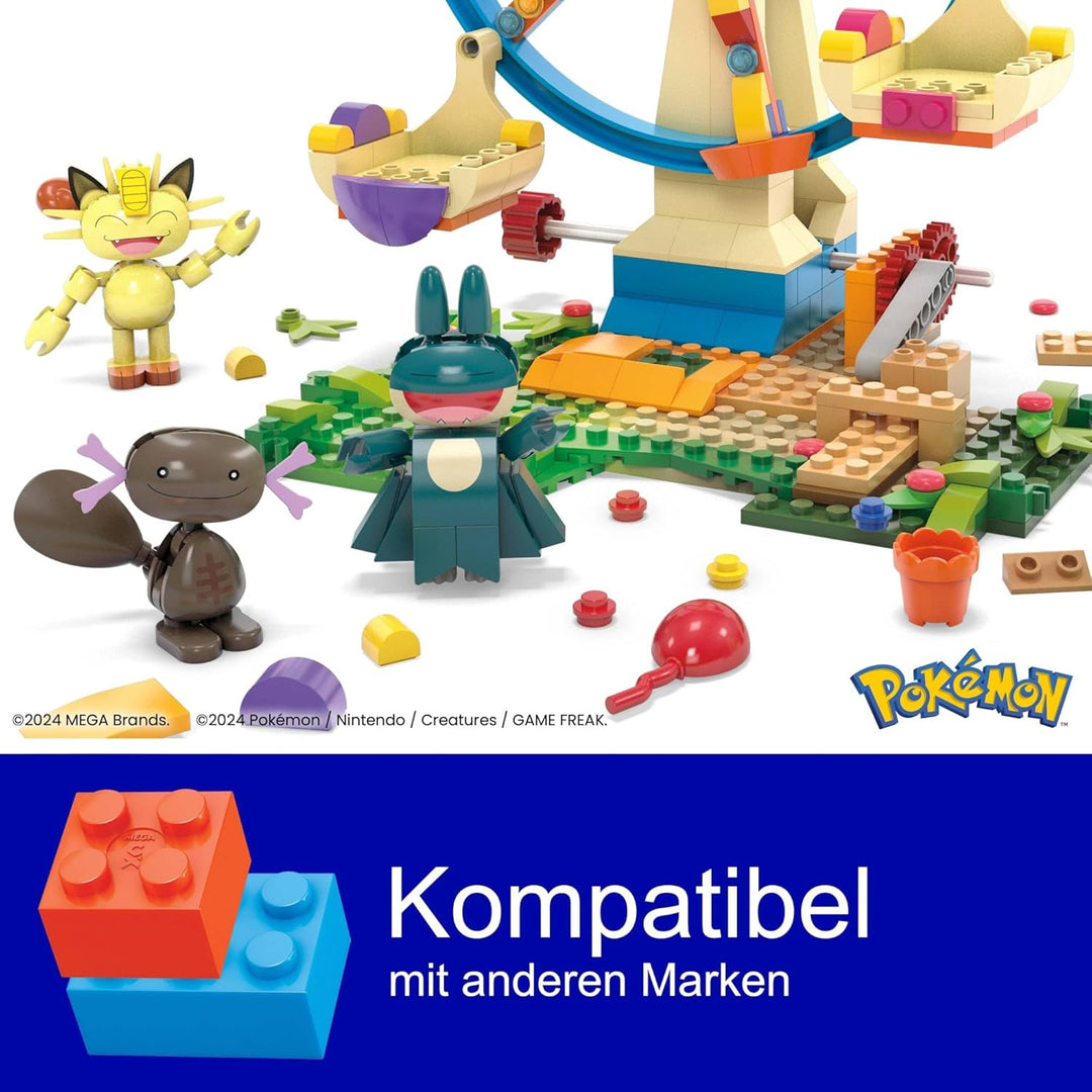 MEGA Pokémon Actionfigur Bauspielzeug, Spass auf dem Riesenrad mit 393 Teilen und beweglichem Felori