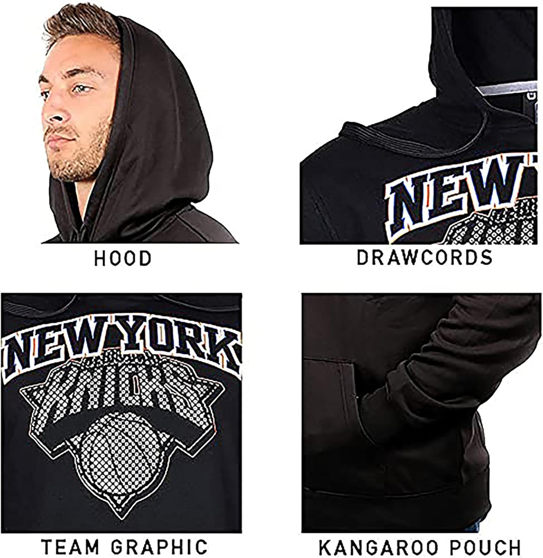 Ultra Game NBA Men's Fleece Hoodie Pullover Sweatshirt Primo Metallic Chicago Bulls L Schwarz