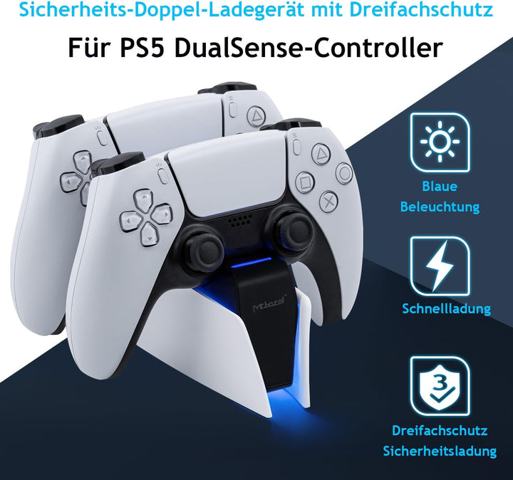 Mcbazel Ladestation PS5 Controller für PS5 Controller DualSense-Controller-Ladestation mit LED-Licht