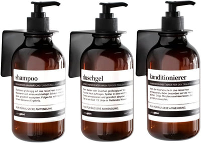 500ml Seifenspender Wandbefestigung, Shampoo Spülung Duschgel Spender mit Pumpe und Wasserdichten Et