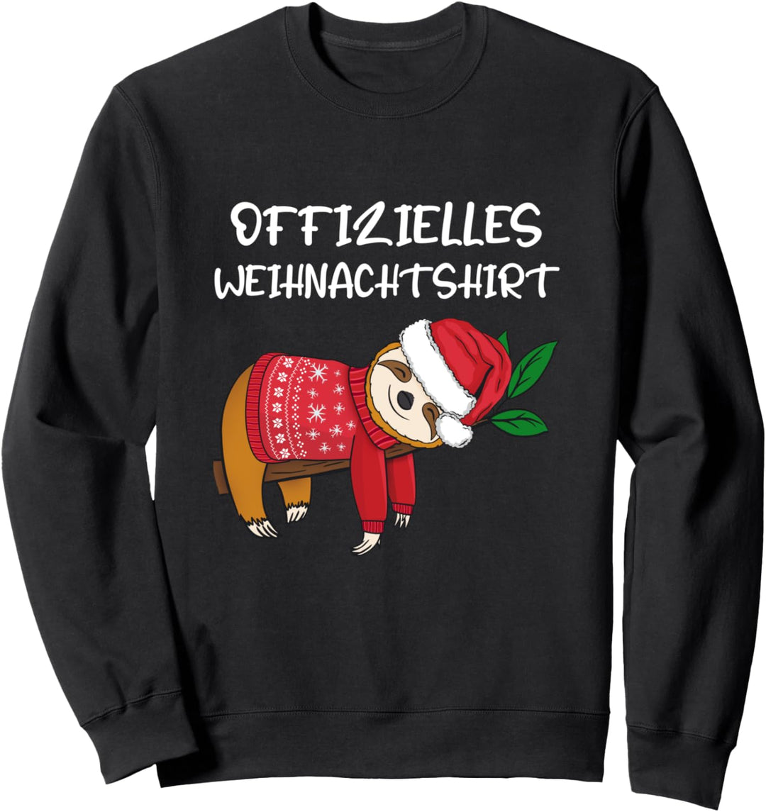 Offizielles Weihnachtsshirt Faultier mit Weihnachtsmütze Sweatshirt