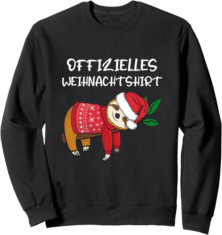 Offizielles Weihnachtsshirt Faultier mit Weihnachtsmütze Sweatshirt