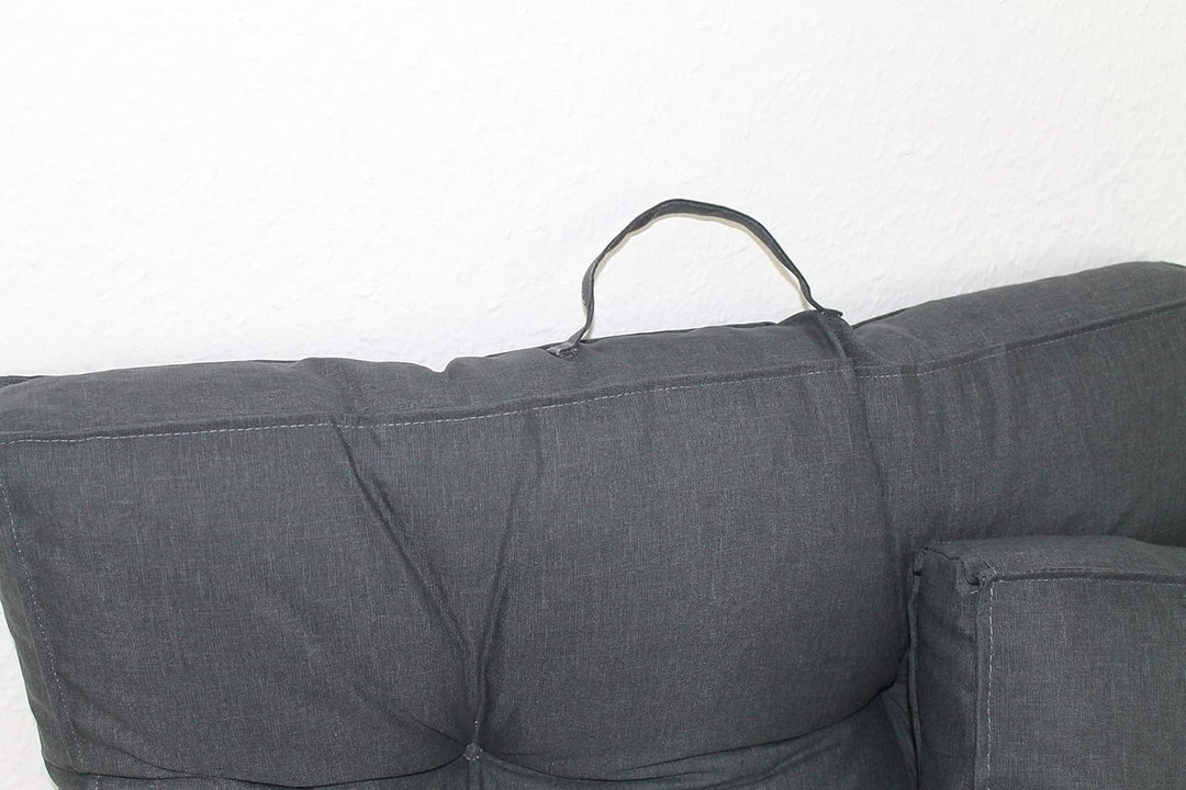 Chicreat Kastenkissen Loungekissen, 2er-Set 50 x 50 cm Dunkelgrau 50x50 cm - Kastenkissen Dunkelgrau