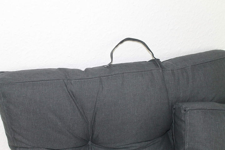 Chicreat Kastenkissen Loungekissen, 2er-Set 50 x 50 cm Dunkelgrau 50x50 cm - Kastenkissen Dunkelgrau