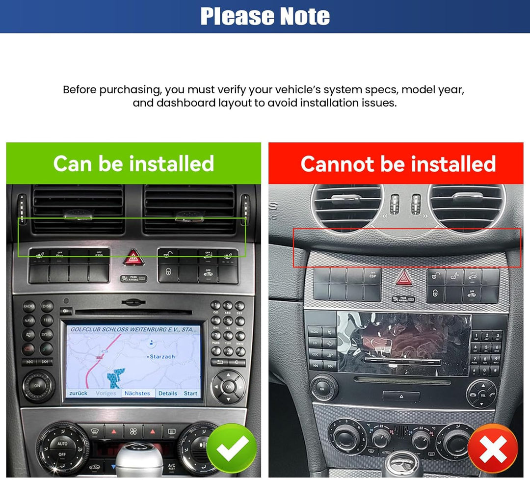 CAMECHO Qualcomm Android 15 Autoradio mit Navi für Mercedes Benz C Klasse W203 W209 C180 C200 2005-2
