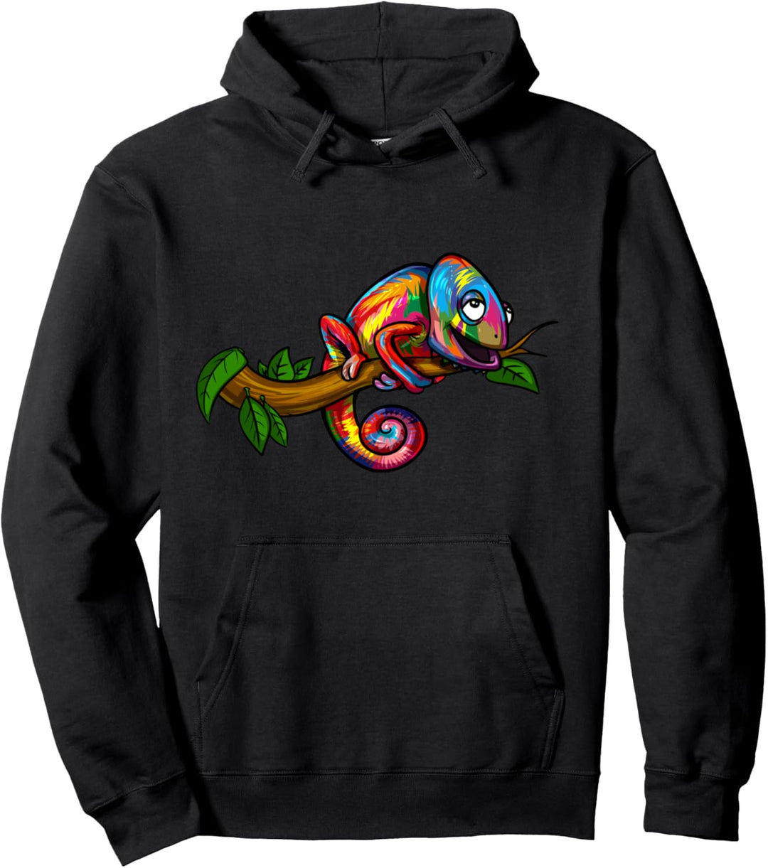 Chamäleon Eidechse Regenbogen Pullover Hoodie