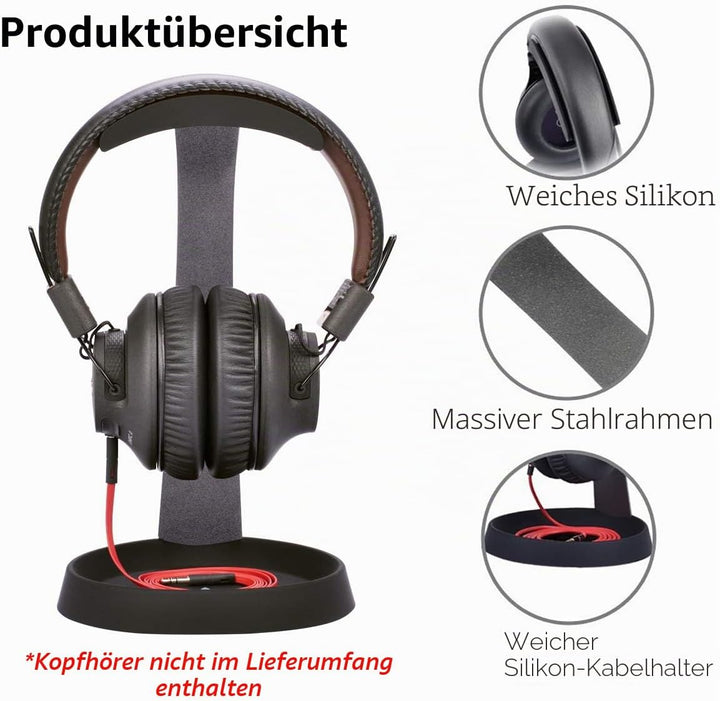 Avantree HS102 Kopfhörer-Halterung Halter Ständer, Stabil kopfhörerständer mit Kabelhalterung für Se