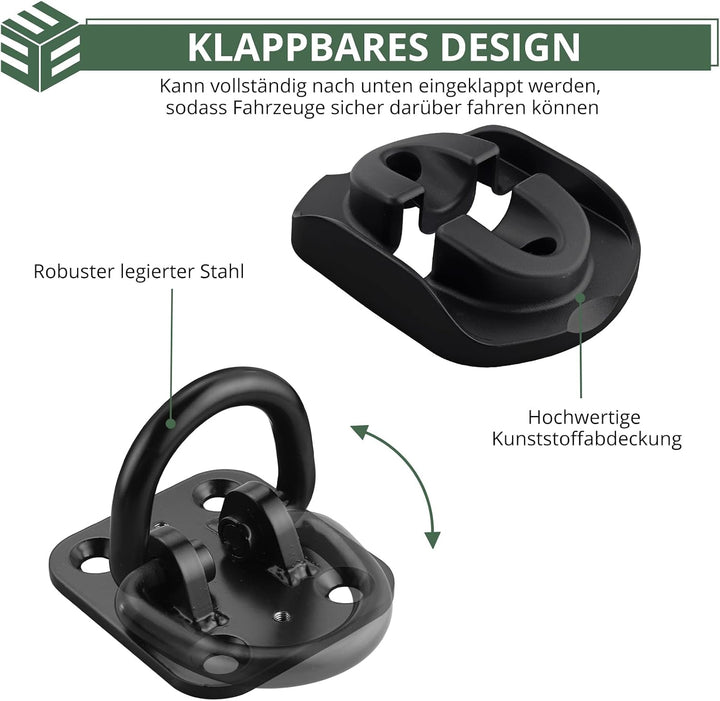 EYPINS Bodenanker/Wandanker mit Diebstahlschutz, einklappbar Befestigungsanker, Bügelstärke Ø 14mm–