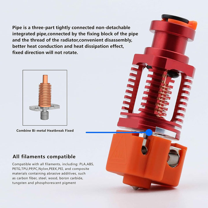 Upgrade Red Lizard k1 V6 Hotend Plated Copper Nozzle Block Compatible with CR10 Ender 3 V2 Pro Ender