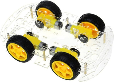 4WD Robot Smart Car Chassis Kits Auto mit Geschwindigkeits-Encoder für Arduino – Vier Reifen, Omni-W