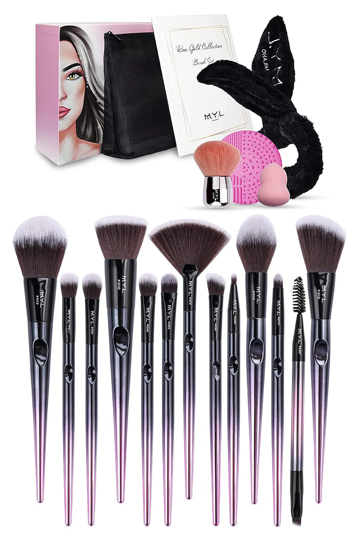 M.Y.L. Kosmetikpinsel Set| Haarband, Blender, Reiniger, Reiseetui, Pinsel | Make up Pinselset KIT 1,