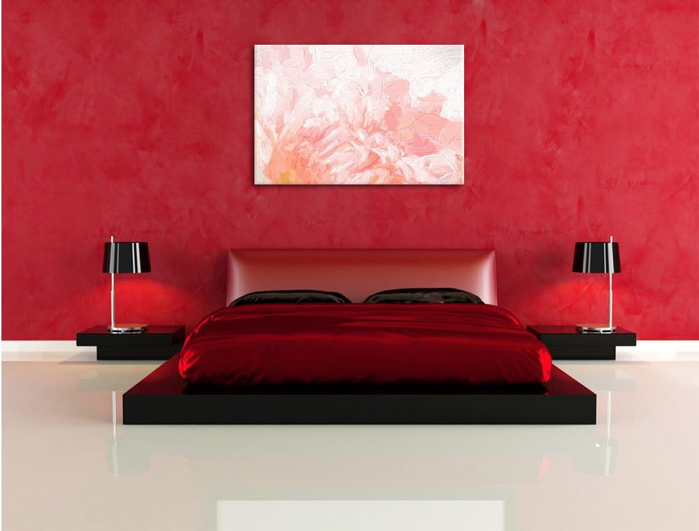 Pixxprint Gerbera-Blume in Pastelltönen Kunst Pinsel Effekt, Format: 100x70 auf Leinwand, 100x70