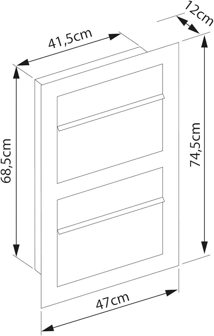 Unterputz Briefkasten - Einbaubriefkasten Sora for Two in Rost