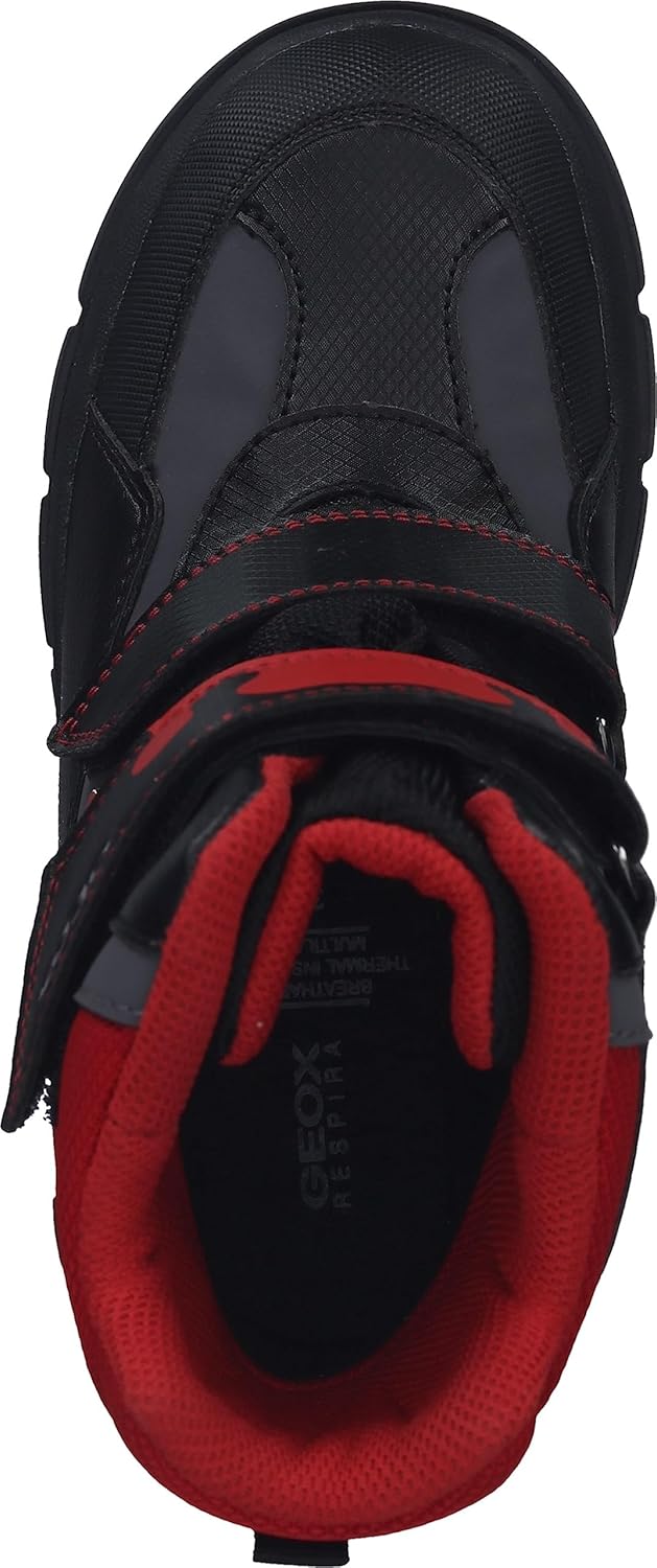 Geox Jungen J Willaboom Boy B Ab Ankle Boot 30 EU Black Red, 30 EU Black Red