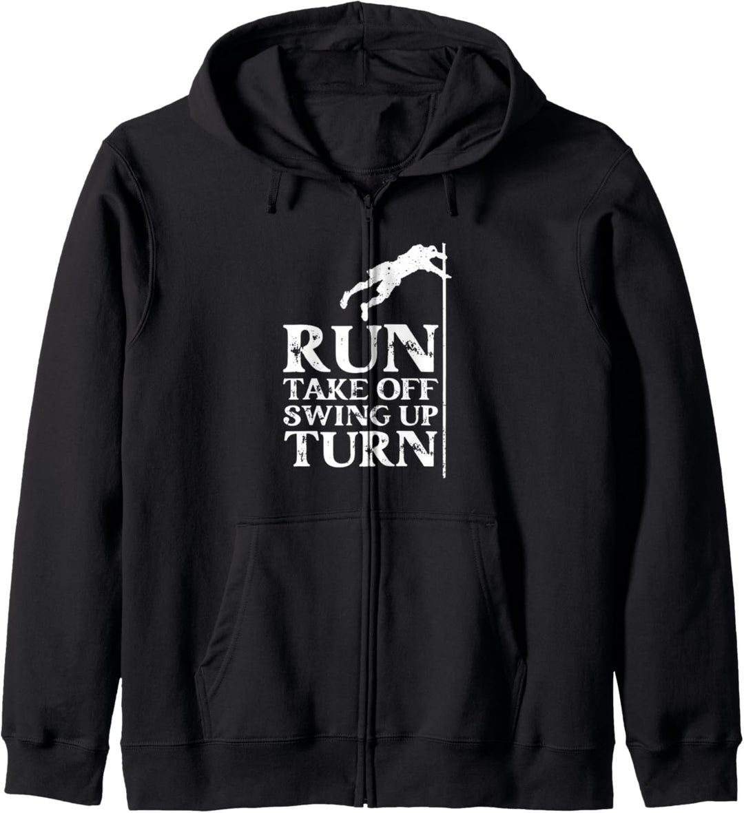 Run Take Off Swing Up Turn Pole Vault Manuell Kapuzenjacke