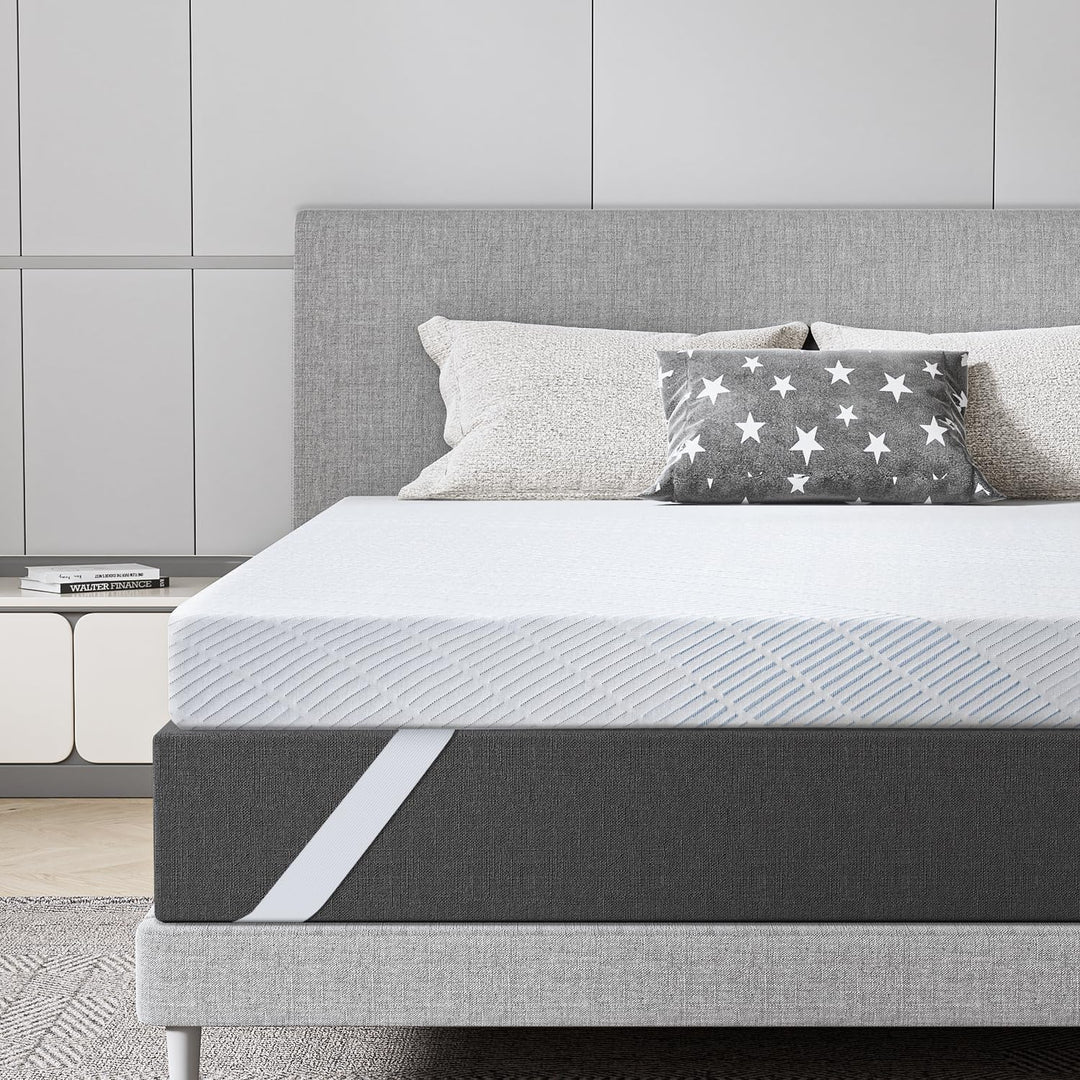 BedStory Gel Topper 90x200cm 7,6cm Höhe Matratzentopper aus Gel Memory Foam，H2&amp;H3 Gel Schaum Bambus