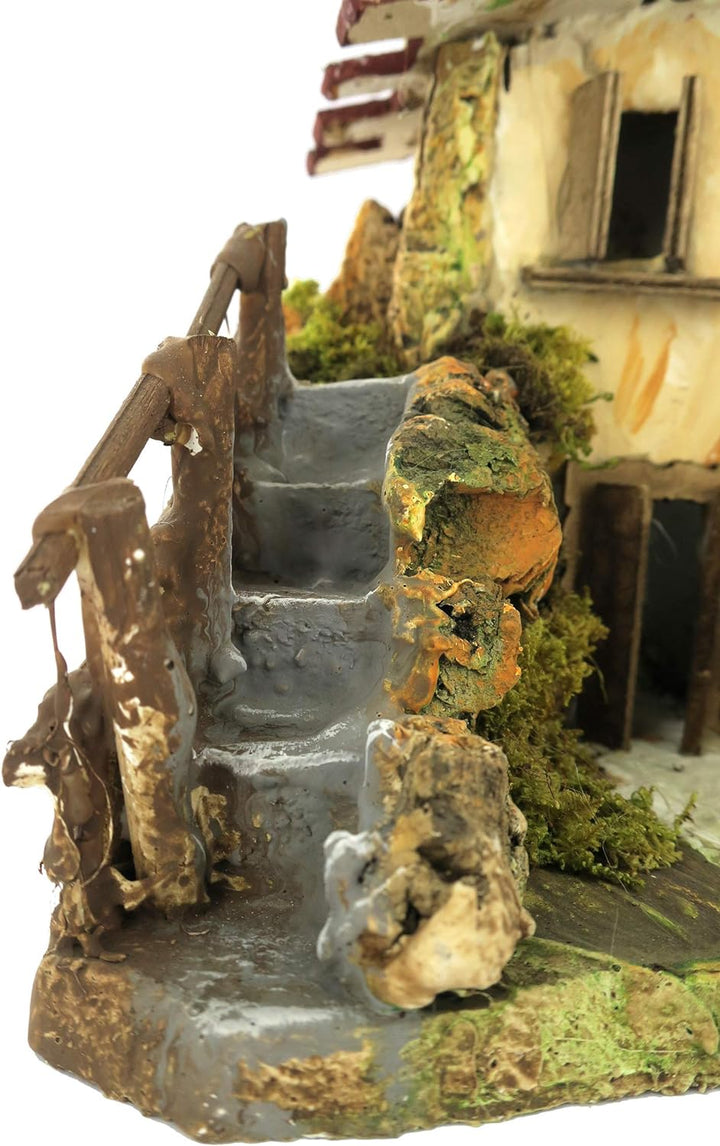 BERTONI Rustikales Haus aus Holz mit Doppeltreppe, Holz, Mehrfarbig, Einheitsgrösse