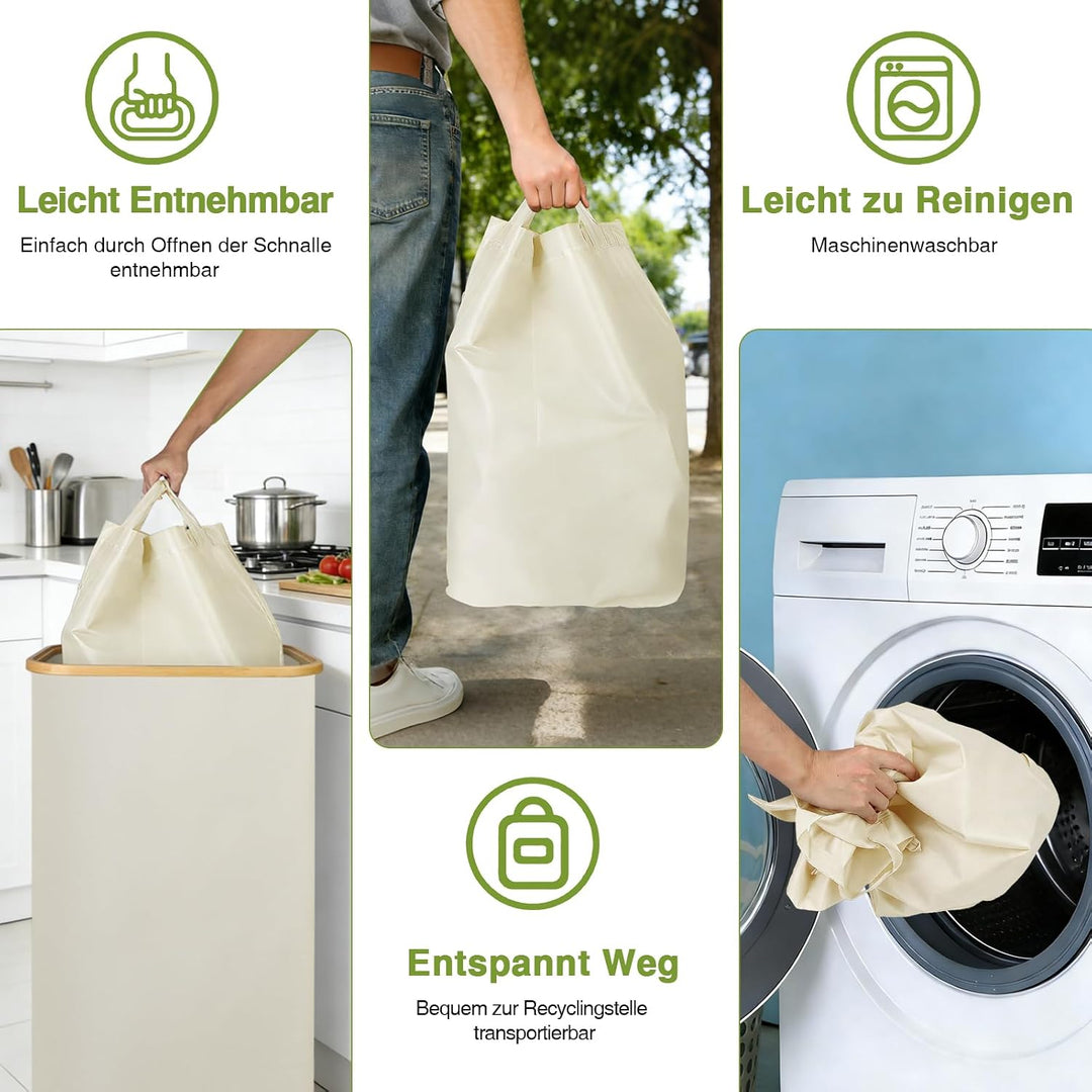 Pfandflaschen Sammelbehälter 110L, Gross Pfandflaschen Behälter mit 2 Tragetaschen und Deckel, Faltb