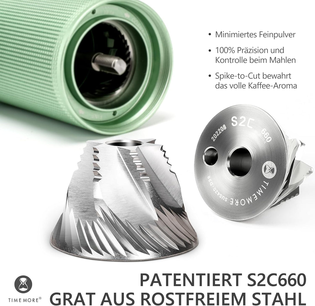 TIMEMORE Chestnut C3s PRO Kaffeemühle Manuell, Upgrade Integrierte Ganzmetallgehäuse, Handkaffeemühl