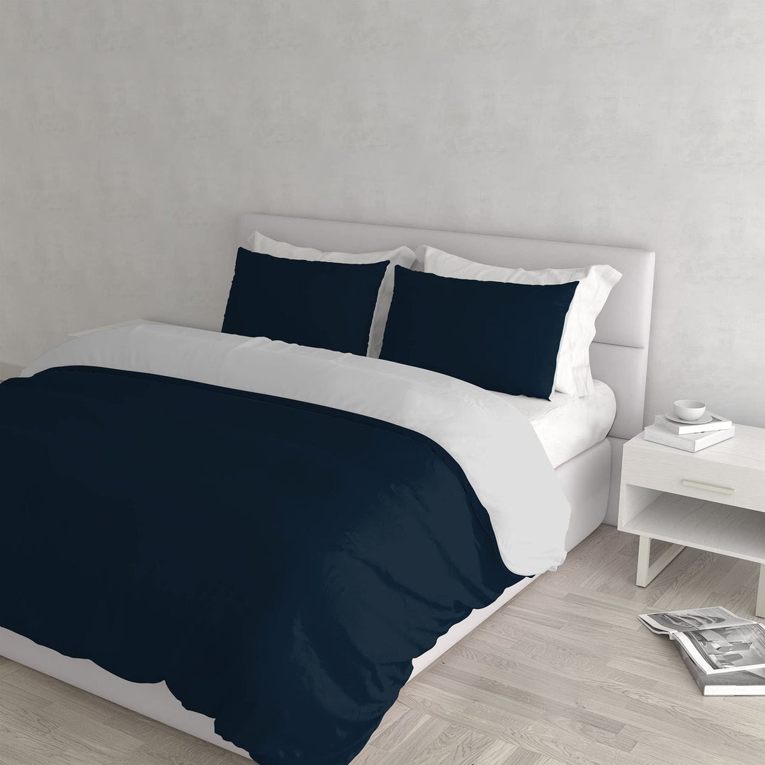 Italian Bed Linen Bettwäscheset für Doppelbetten, 250 x 200 cm 250 x 200 cm Blau/Grau, Blau/Grau