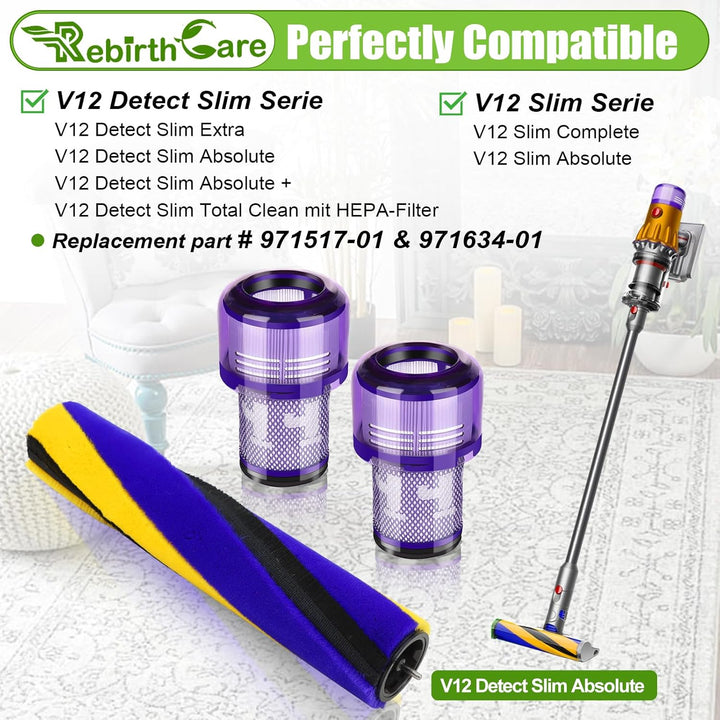 V12 Bürste für Dyson V12 Detect Slim Filter für Dyson V12 Ersatzteile Zubehör für V12 Staubsauger, E