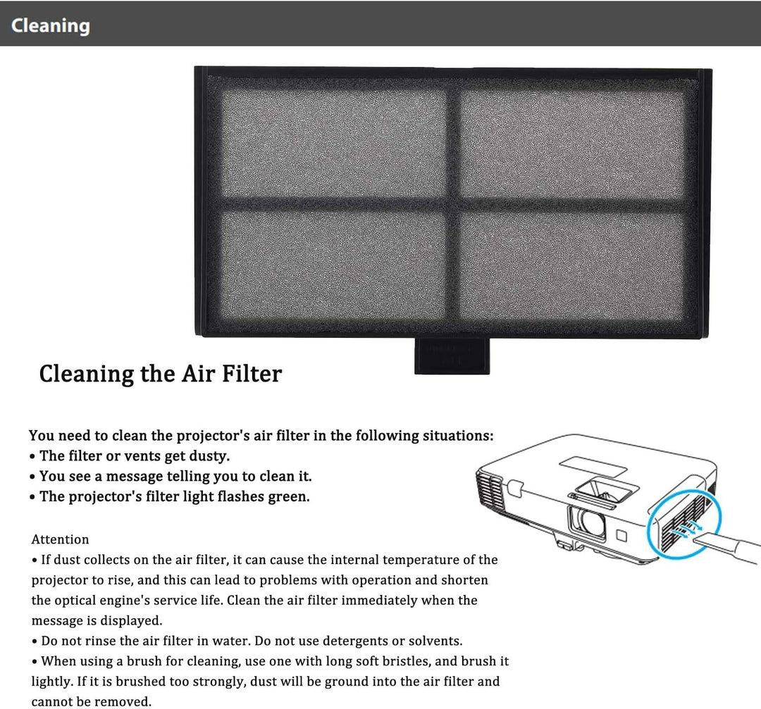 Aimdio Beamer Luftfilter für Epson ELPAF54 ELPAF55 EH-TW5400 EH-TW5600 EB-2042 EB-2142W EB-2247U EB-