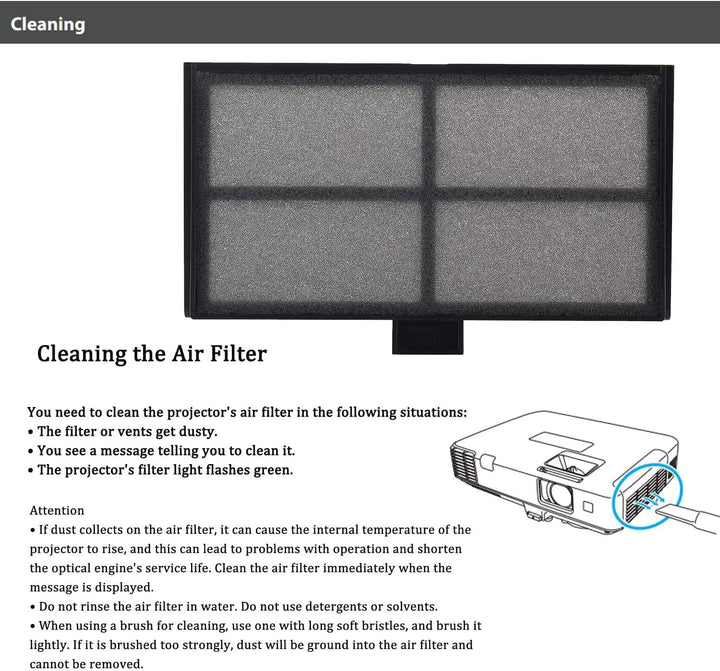 Aimdio Beamer Luftfilter für Epson ELPAF54 ELPAF55 EH-TW5400 EH-TW5600 EB-2042 EB-2142W EB-2247U EB-