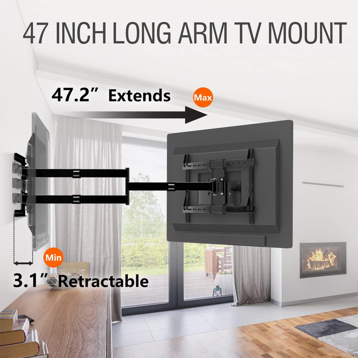TV Wandhalterung Schwenkbar Mit 1200 mm Extra Langem Gelenkarm Wandhalterung Fernseher für 37-75 Zol