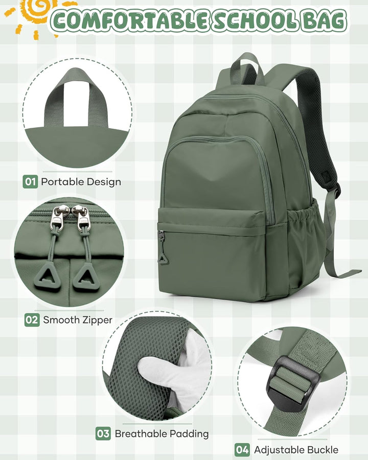 winspansy Schulrucksack Teenager Mädchen Jungen Schultasche Leichter Rucksack Schule Herren Damen Ae