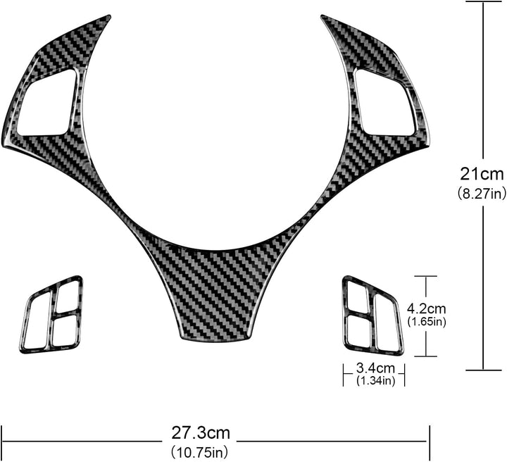 KUNGKIC Kohlefaser Auto-Lenkradtasten-Abdeckung Aufkleber Innenraum Dekorativ Compatible with BMW 1