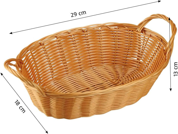 KESPER | Brot- und Obstkorb, 5er Pack, Material: Kunststoffgeflecht, Masse: 29 x 18cm / Griffhöhe: 1
