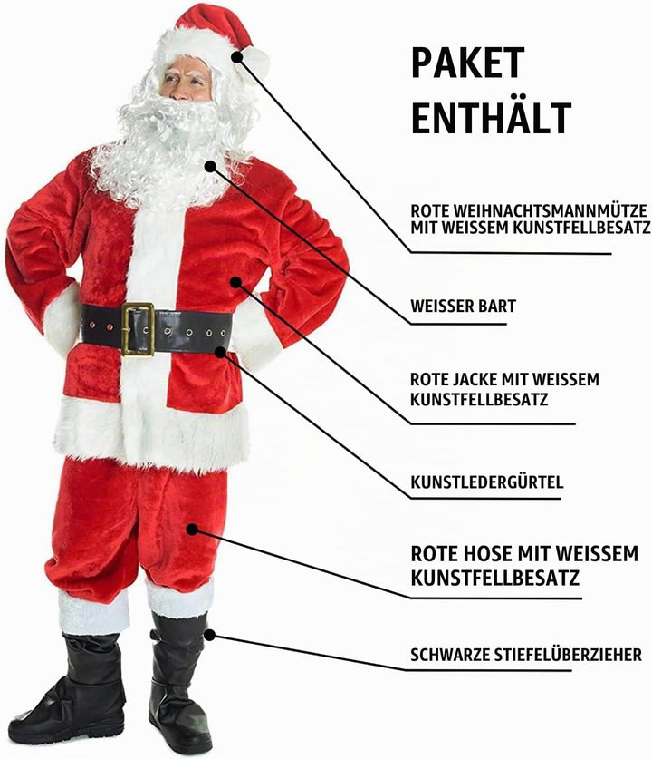 Morph Weihnachtsmann Kostüm Herren, Weihnachtsmann-Kostüm, Nikolauskostüm Mann, Santa Claus XL, XL
