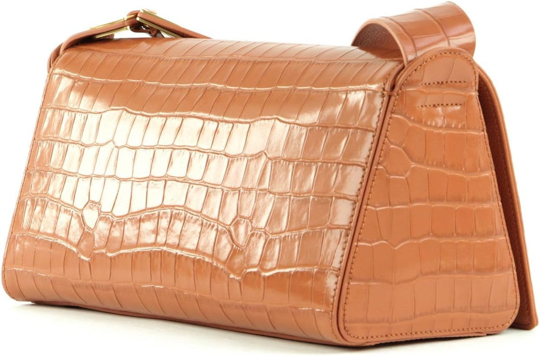 Coccinelle Josephine Croco Shoulder Bag Chestnut