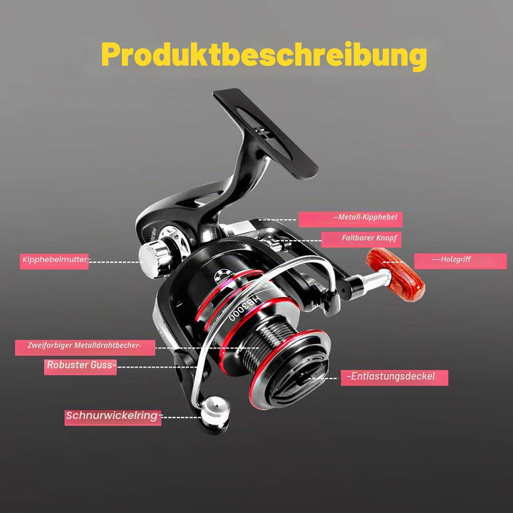FISHOAKY Angelruten-Set, Kohlefaser-Spule mit Kombi-Stange und Teleskop-Angeln mit Angelschnur, Ange