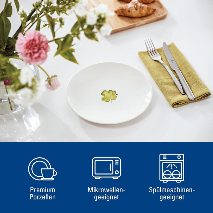 Villeroy & Boch – With Love Frühstücks-/ Dessertteller "Good Luck" Weiss, Spülmaschinenfest, Mikrowe