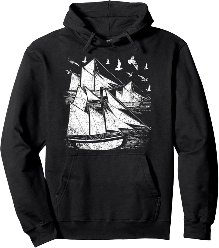 Meer Segelschiff Wassersport Skipper Segler Hobby Segeln Pullover Hoodie