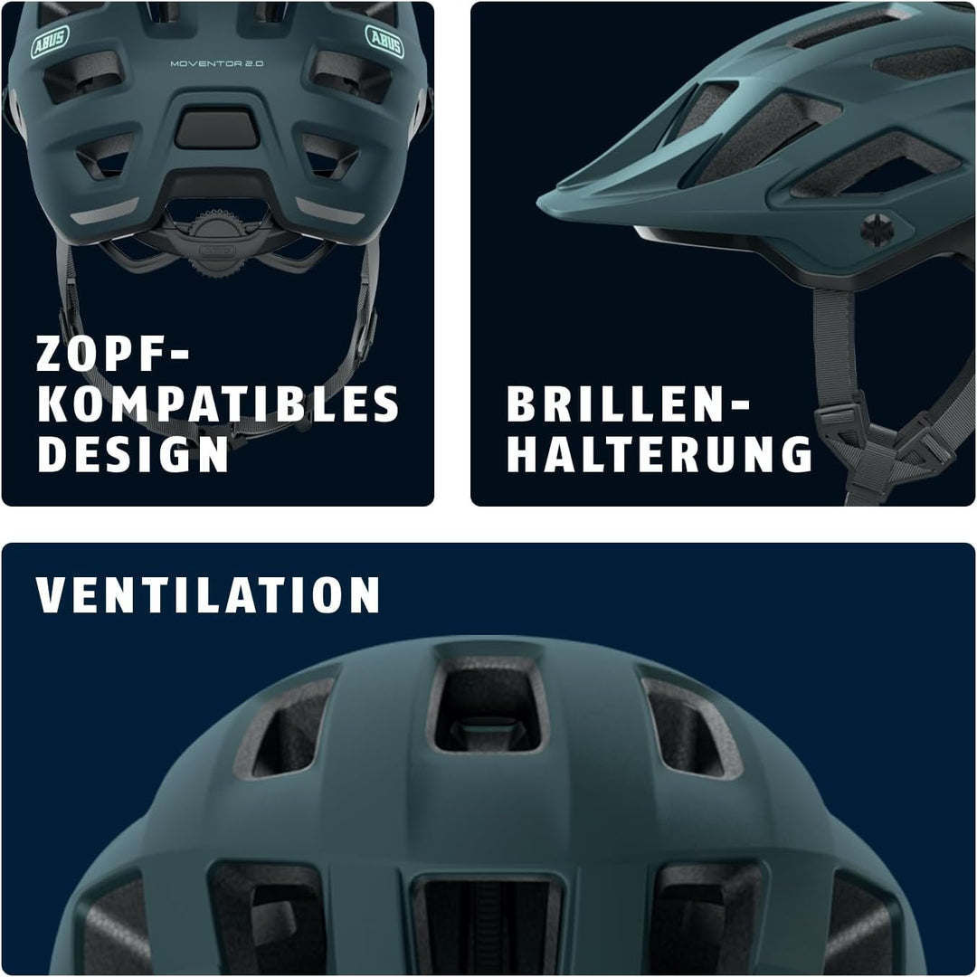ABUS MTB-Helm Moventor 2.0 - komfortabler Fahrradhelm fürs Gelände - All-Mountain-Helm - für Damen u
