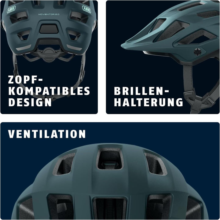 ABUS MTB-Helm Moventor 2.0 - komfortabler Fahrradhelm fürs Gelände - All-Mountain-Helm - für Damen u