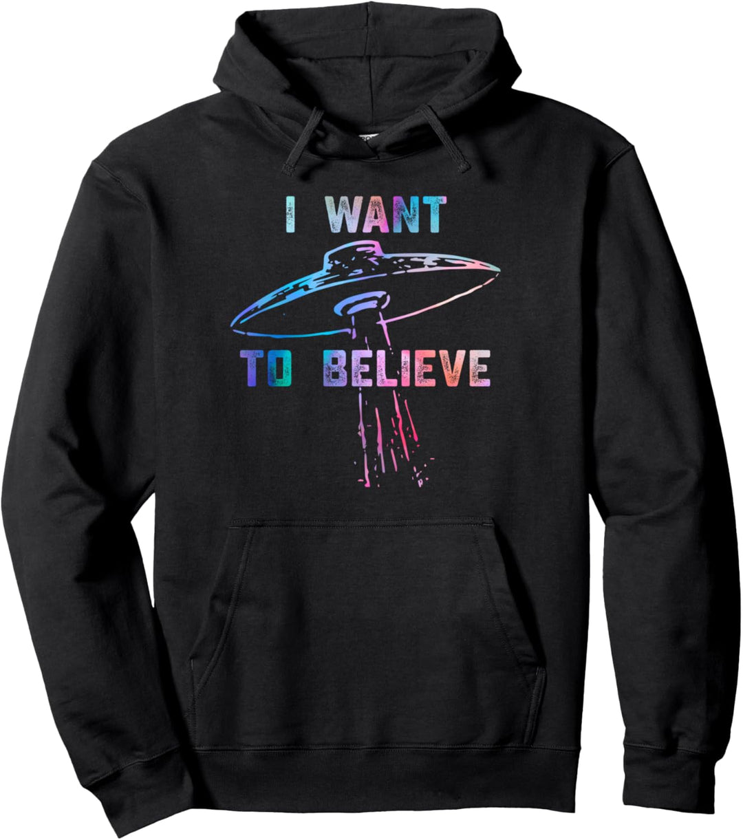 Ich möchte glauben - Mehrfarbige Untertasse Pullover Hoodie