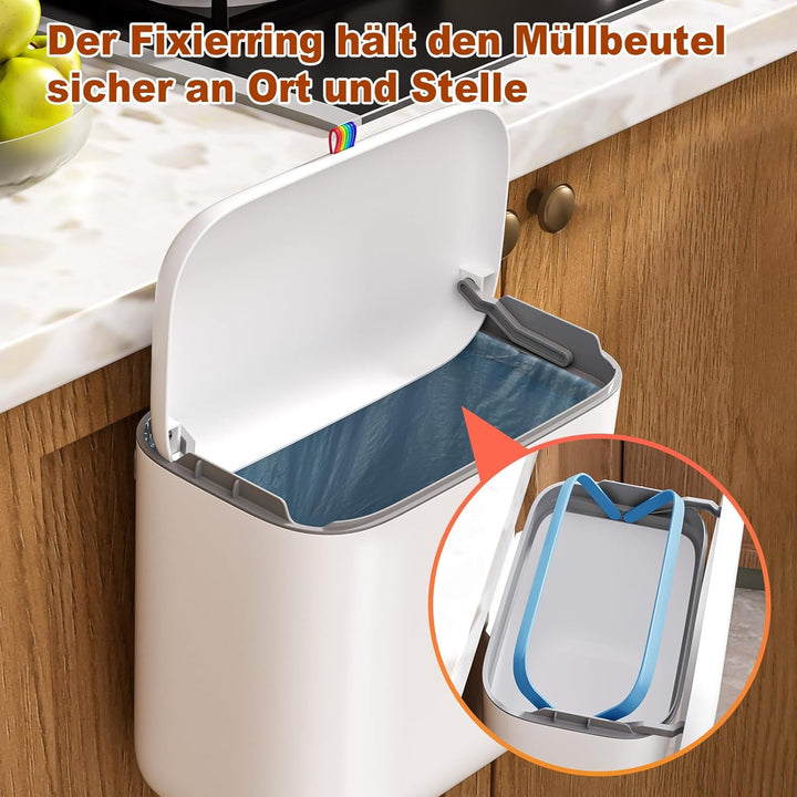 MOPUP Komposteimer für Küche, 6.8 l Mülleimer, Arbeitsplatte oder unter der Spüle, hängender Kleiner