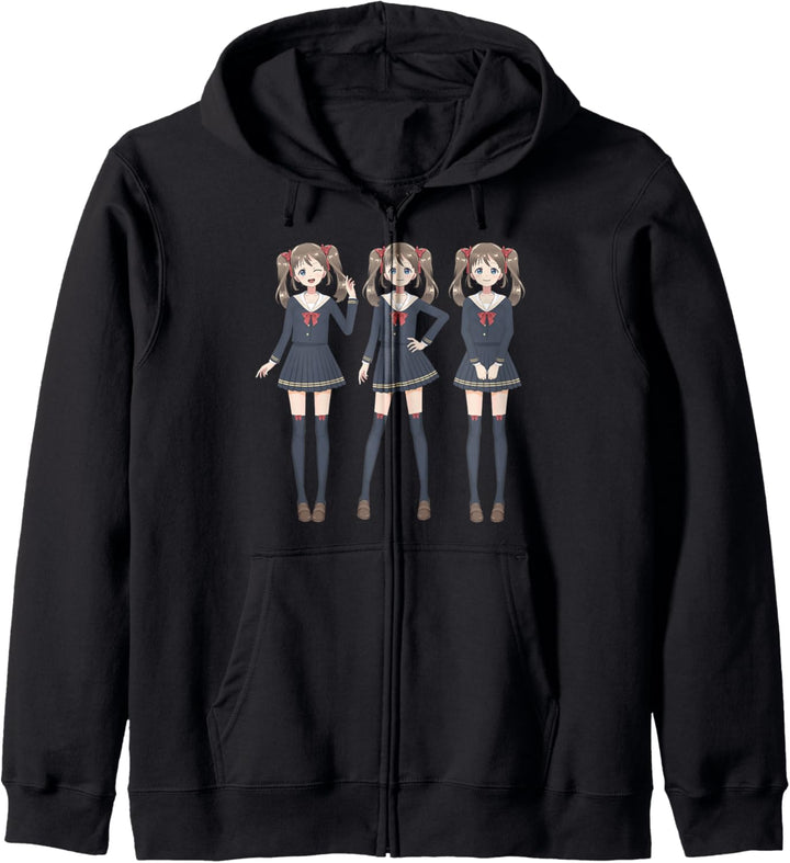 Kawaii Japanese manga otaku anime girls Kapuzenjacke