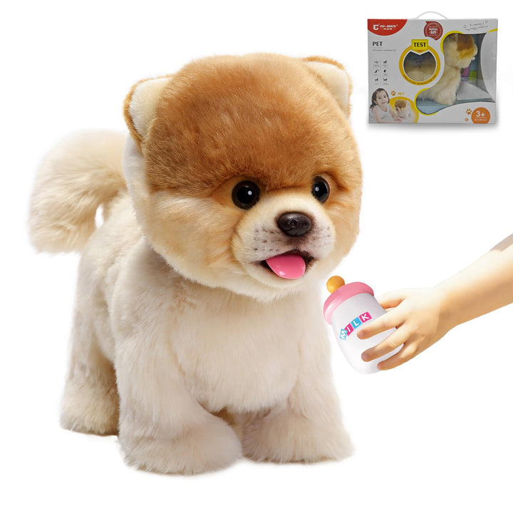 Plüsch-Hundespielzeug, interaktives Zwergspitz, realistisch, elektronisches Spielzeug, Hund, mit Spa