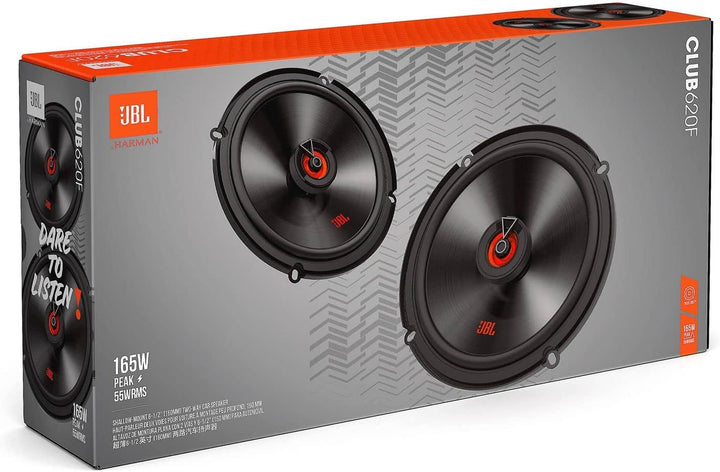 JBL Club 620F 2-Wege Auto Lautsprecher Set von Harman Kardon - 180 Watt KFZ Autolautsprecher für den