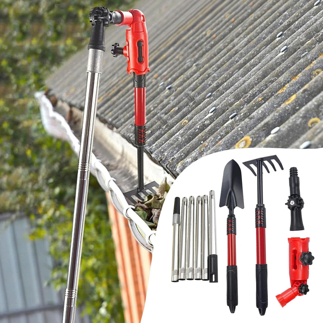 Gutter Reinigungswerkzeug, Verstellbarer Reinigungsstab Mit Schaufel Für Dachrinnen, Leichtes Bodenw