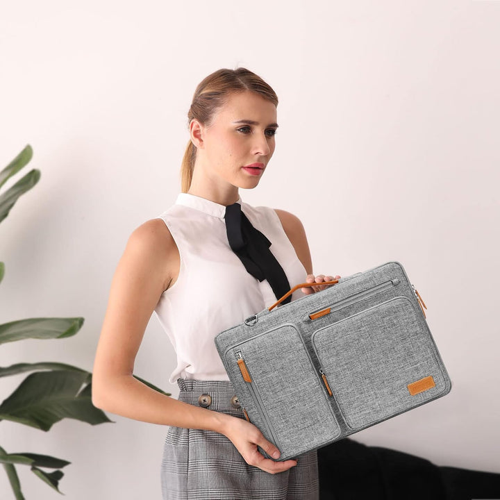 MOSISO 360 Laptoptasche, Wasserdicht Laptop Schultertasche, Stossfest Umhängetasche mit 4 Reissversc
