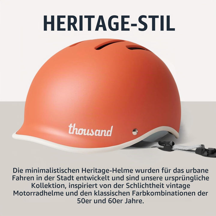 Thousand Heritage Collection Fahrradhelm für Erwachsene, niedriges Profil, Retro, Pendler, Sicherhei